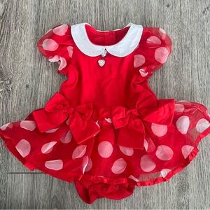 Disney Baby Red Minnie Mouse Romper Dress 6-9 Month Costume